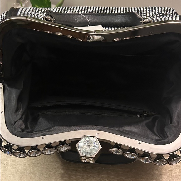 Chic Black and Silver Studded Satchel - Picture 4 of 7